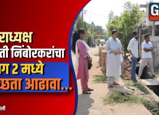 नगराध्यक्ष प्रणोती निंबोरकरांचा प्रभाग २ मध्ये स्वच्छता आढावा…