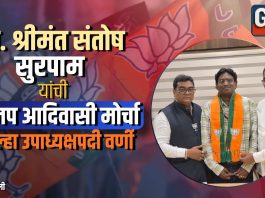 प्रा. श्रीमंत संतोष सुरपाम यांची भाजप आदिवासी मोर्चा जिल्हा उपाध्यक्षपदी वर्णी