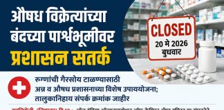 औषध विक्रेत्यांच्या बंदच्या पार्श्वभूमीवर प्रशासन सतर्क रुग्णांची गैरसोय टाळण्यासाठी अन्न व औषध प्रशासनाच्या विशेष उपाययोजना; तालुकानिहाय संपर्क क्रमांक जाहीर