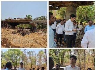 रस्ते आणि पुलांच्या अपूर्ण कामांबाबत राष्ट्रीय महामार्ग विभागाला ‘कारणे दाखवा’ नोटीस लाहेरी-बीनागुंडा व आलापल्ली-सिरोंचा महामार्गाच्या कामांची जिल्हाधिकाऱ्यांकडून पाहणी